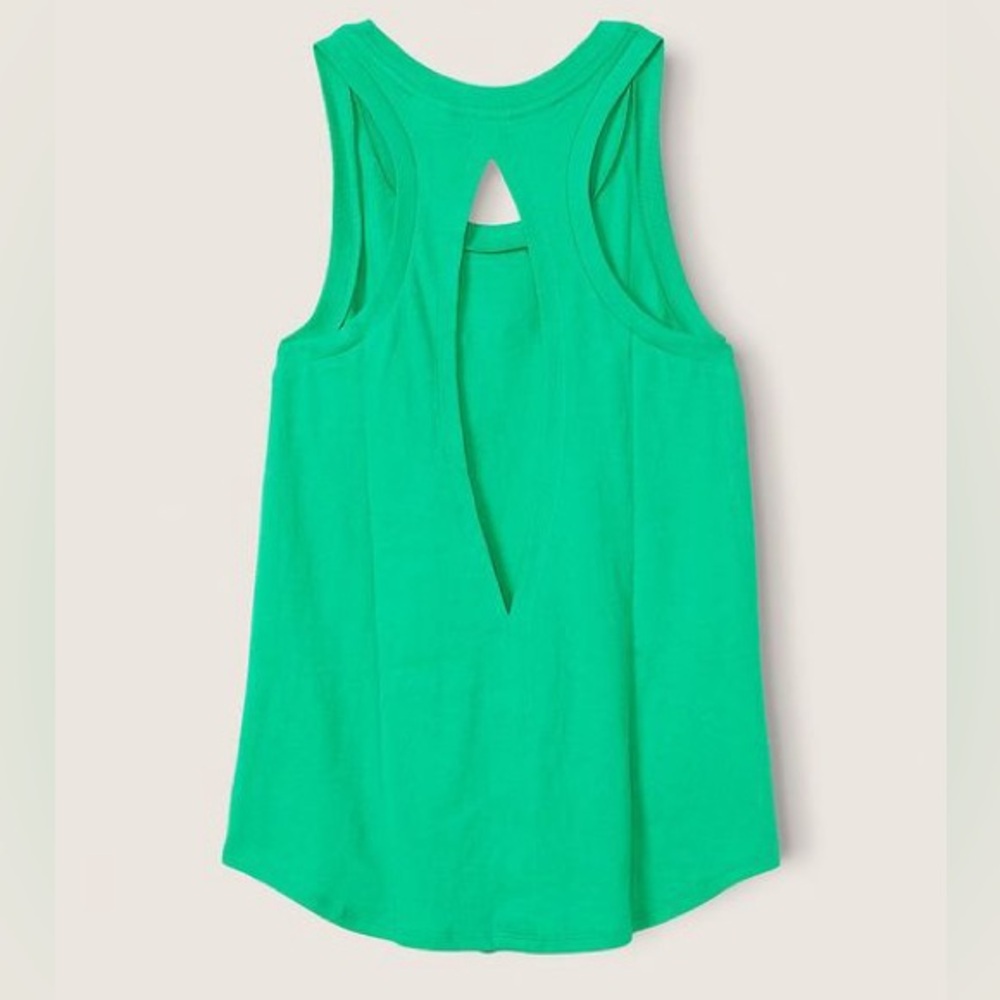 VS VICTORIAS SECRET PINK EVERYDAY RACERBACK TANK TOP MALDIVE SCRIPT LOGO XXL - Picture 5 of 7